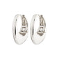 DUNE earrings silver-plated, showcasing silver chunky hoops with a sleek finish and easy click clasps, part of Pilgrim's IMAGINATION collection.