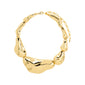 FREE statement necklace gold-plated with chunky, irregular pebble-like links and an adjustable chain, showcasing a molten gold design, perfect for standout style moments.