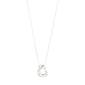 Pilgrim's FREE necklace: a minimalist sterling-silver chain with an abstract, nature-inspired pendant, evoking ocean waves and smooth beach pebbles. Crafted from 99% recycled material.