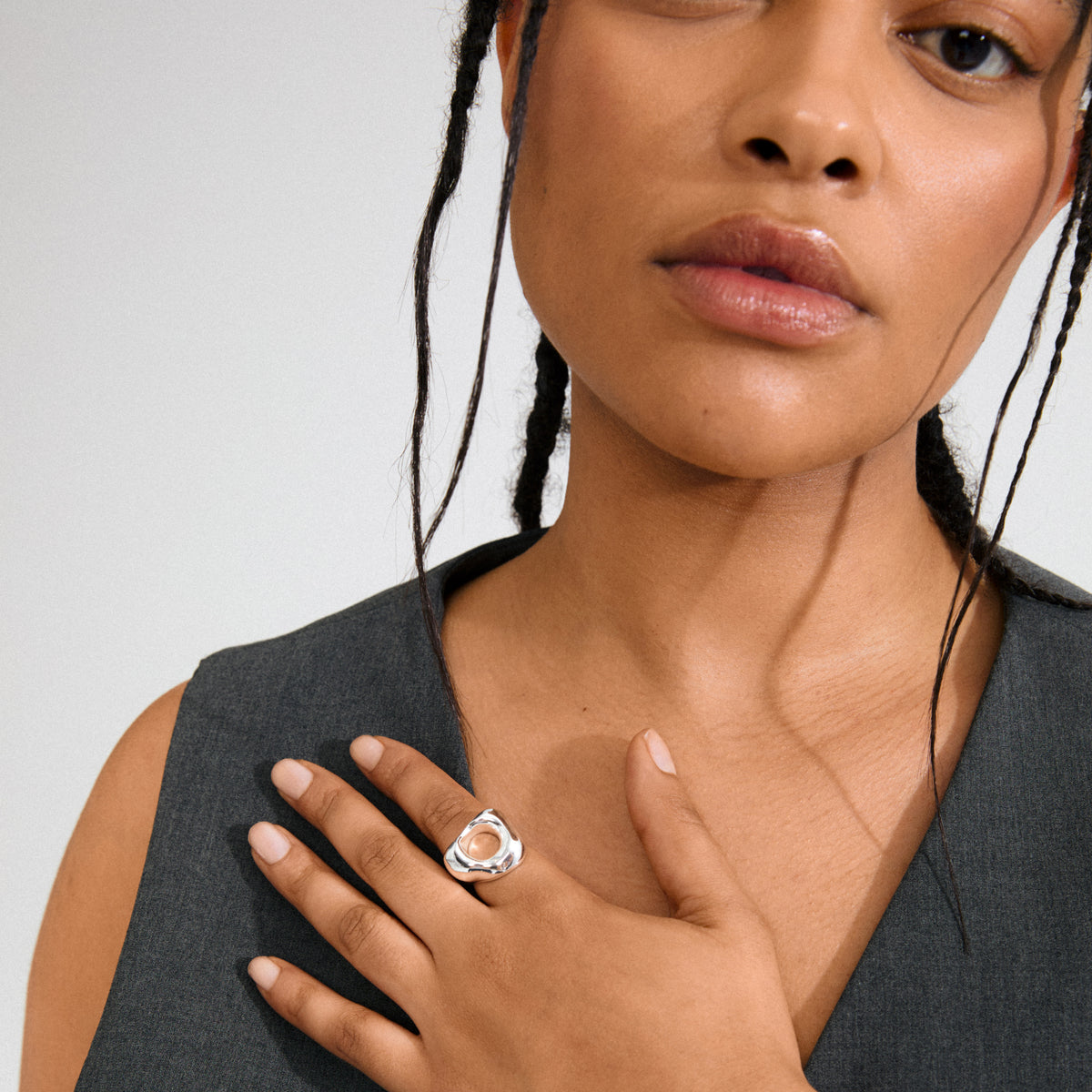 FREE ring sølvbelagt