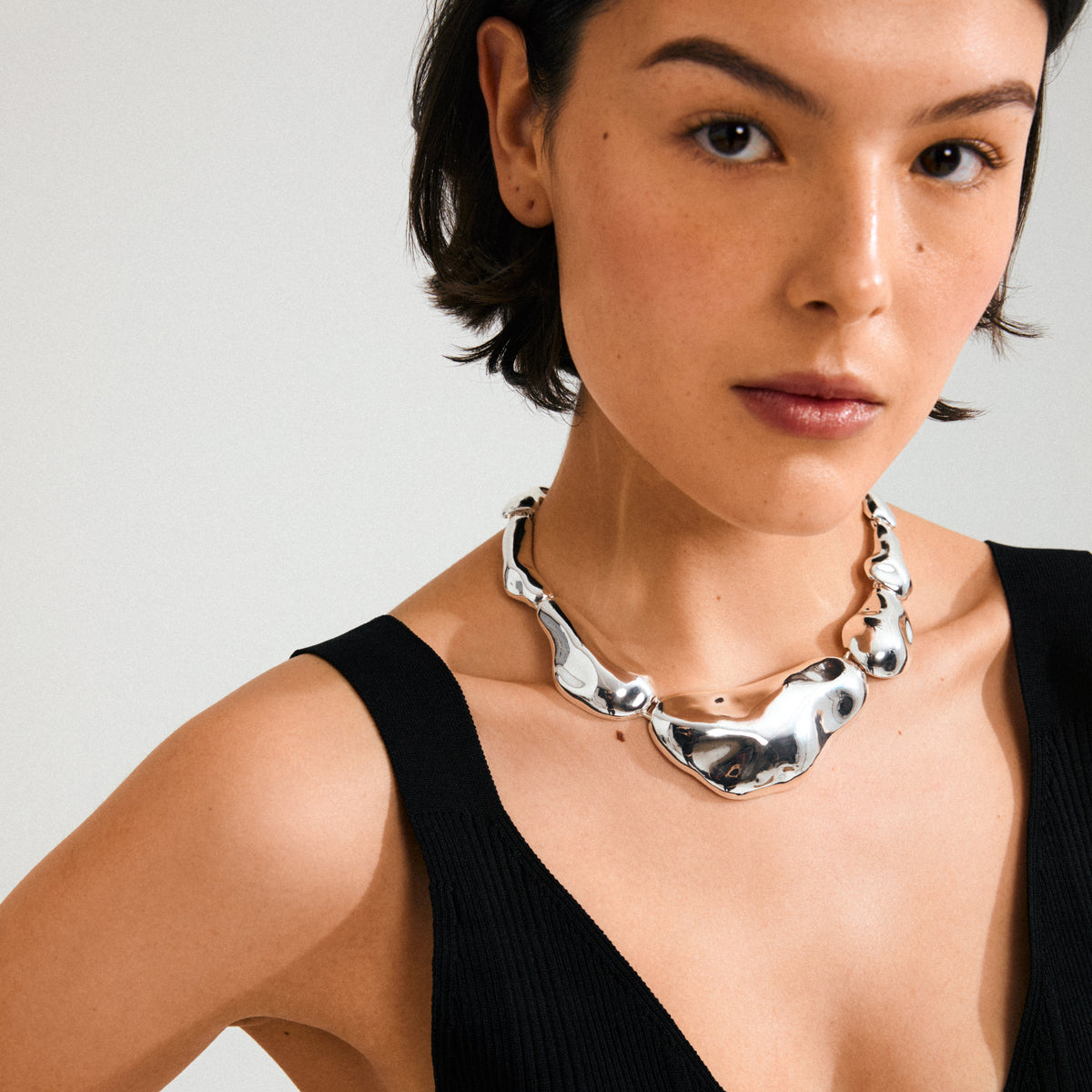 FREE statement necklace silver-plated