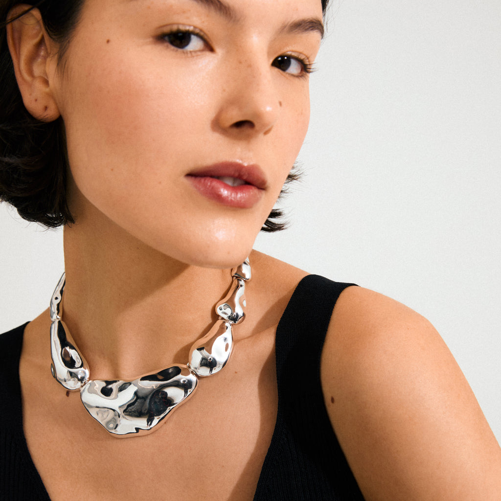 FREE statement necklace silver-plated