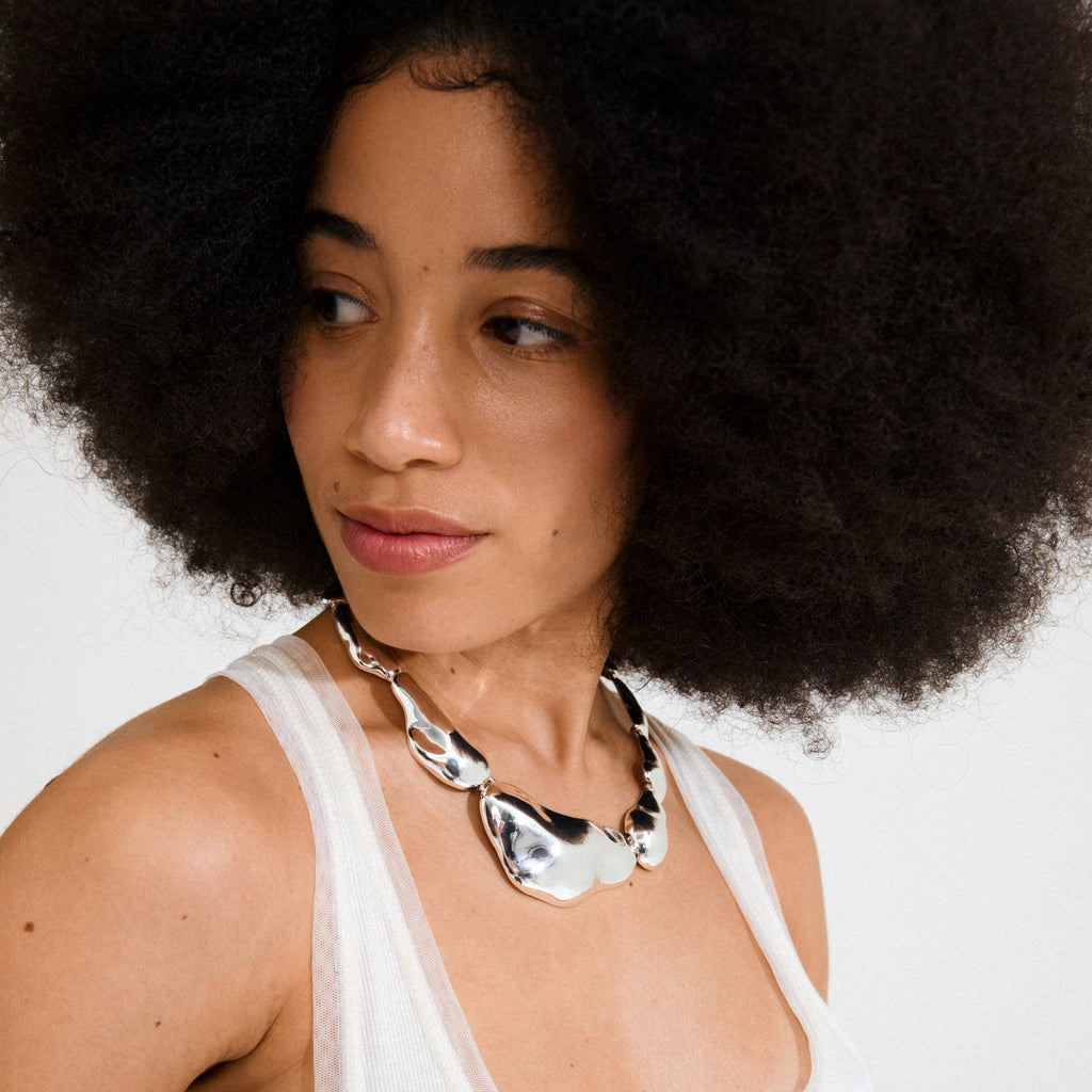 FREE statement necklace silver-plated