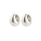 FREE hoops silver-plated earrings with chunky, pebble-like contours and high-polish finish, offering an edgy, chic look. Crafted from 99% recycled material.