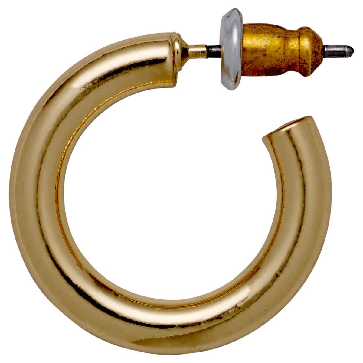 DOLAG earrings gold-plated, featuring a chunky hoop design with a smooth, shiny surface, embodying Pilgrim's blend of timeless and trendy Scandinavian craftsmanship.
