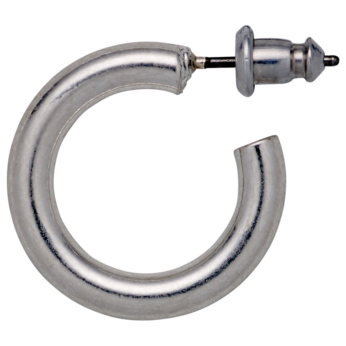 DOLAG earrings, silver-plated chunky hoops with a screw design, perfect for mixing and matching, offering a shiny, versatile style for trendsetters.
