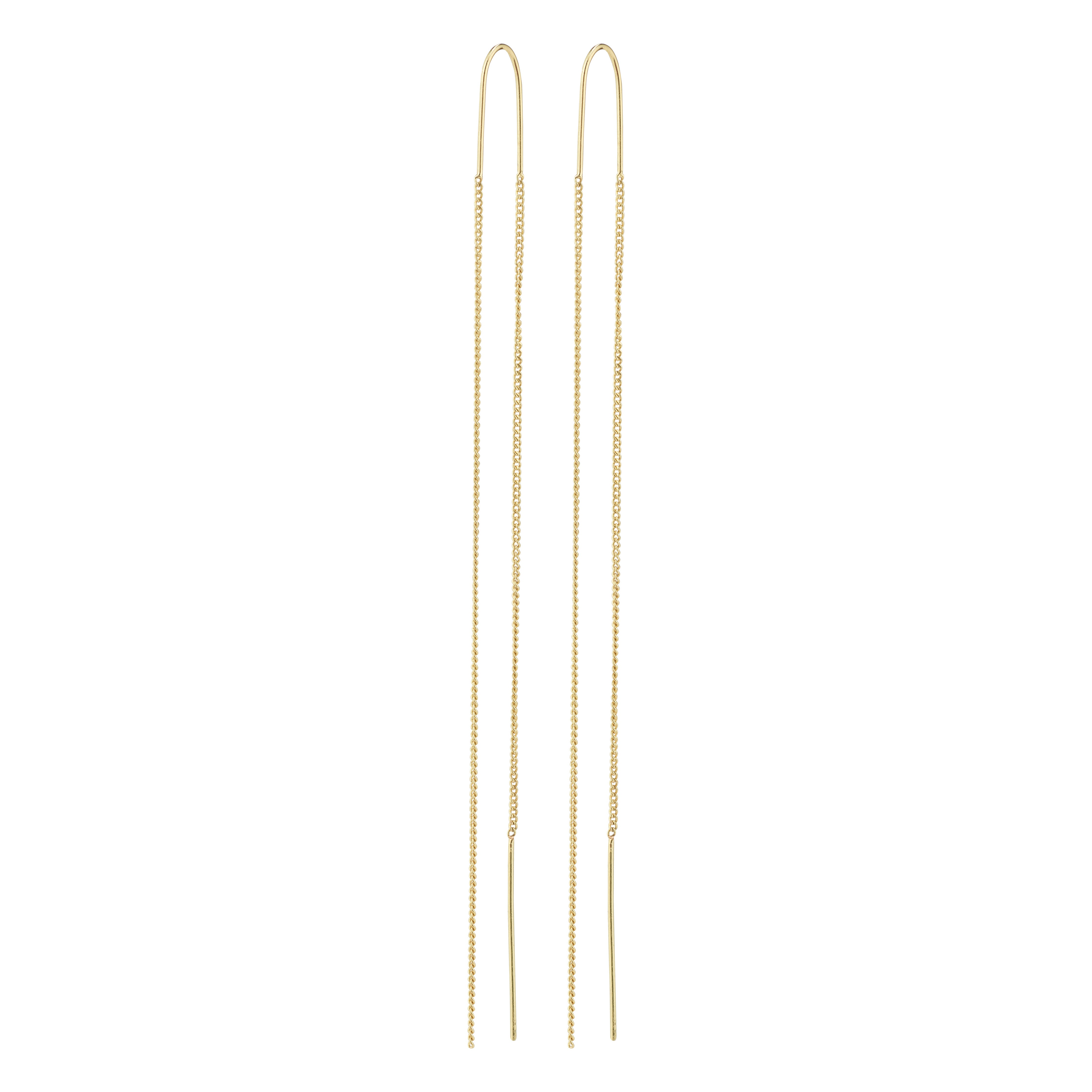 ENCHANTMENT chain earrings gold-plated, featuring a simple, stylish silhouette, perfect for any occasion, highlighting elegance and adventure. Ideal for trendsetters and personal-style seekers.