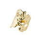 HAPPY organic shaped ring gold-plated, featuring a sculptural, flowing design with polished cut-outs, reflecting Pilgrim's Nordic-inspired, trend-forward craftsmanship.