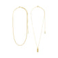 STAR recycled necklace, 2-in-1 set, gold-plated