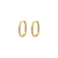 Gold-plated STAR hoops from Pilgrim, featuring an elegant oval shape adorned with sparkling Preciosa crystals, ideal for adding sophistication to any outfit.