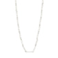 Silver-plated STAR necklace with rectangular, textured links. Adjustable 50 cm length, unisex design, crafted from 97% recycled material for a unique, urban style.