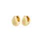 LIGHT chunky earrings gold-plated with wavy design, inspired by Scandinavian tradition, feature easy click clasps, crafted from 99% recycled materials.