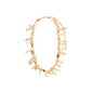 LIGHT seashell necklace with irregular mother-of-pearl pieces and gold-plated extension chain, offering a bohemian vibe and customizable length for a stylish summer look.