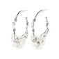 FOCUS hoop earrings, silver-plated, featuring an organic design with genuine freshwater pearls, showcasing Pilgrim's handcrafted, eco-friendly style.