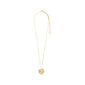 BELIEVE necklace gold-plated: A gold necklace with a fluid heart pendant, featuring a 70 cm adjustable chain for personalized wear. Crafted from 99% recycled material.