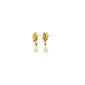 Gold-plated STARLIGHT earrings featuring an organic wavy design with freshwater pearl pendants, embodying Pilgrim's Scandinavian craftsmanship and trendy elegance.