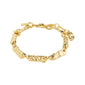 INSTANT bracelet gold-plated with irregular, hammered links and lobster-claw clasp, offering a chic, handmade appeal, perfect for a minimalist style.