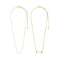 Gold-plated INSTANT necklace set featuring a beaded chain with crystal drop and a curb chain with a crystal-adorned paper-clip pendant, both with adjustable pull-chains.