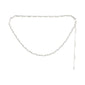 INSTANT body jewellery silver-plated chain with crumpled-texture links, 90 cm long, versatile as a necklace or belt, offering a raw, handcrafted urban style.
