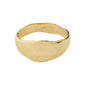 SPARKLE bracelet gold-plated by Pilgrim, a wide, shiny cuff with a slightly irregular shape, featuring a click clasp and handcrafted Scandi design.