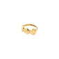 SPARKLE ring gold-plated by Pilgrim features three nugget-shaped elements on an adjustable band, crafted from 99% recycled materials for a unique, eco-friendly design.