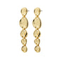Gold-plated SPARKLE earrings by Pilgrim, featuring five linked pebble-shaped elements, offering a vintage edge with a shimmering, uneven surface for chic and edgy looks.