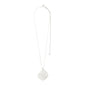 SPARKLE necklace silver-plated: A long, fine chain with an adjustable slider and irregular hammered disc pendant, embodying Pilgrim's Scandi design and eco-friendly craftsmanship.
