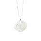SPARKLE necklace silver-plated features a polished, hammered disc pendant on a fine box chain, embodying Scandinavian design with an adjustable slide-lock for versatile styling.