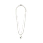 SPARKLE necklace 2-in-1 set, silver-plated, features a chunky chain-link and fine curb chain with a domed pendant, reflecting personal style and elegance.