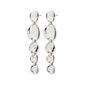 SPARKLE earrings silver-plated feature five linked, irregular silver-tone pebbles, offering a vintage-inspired, textured elegance ideal for chic, everyday or party looks.