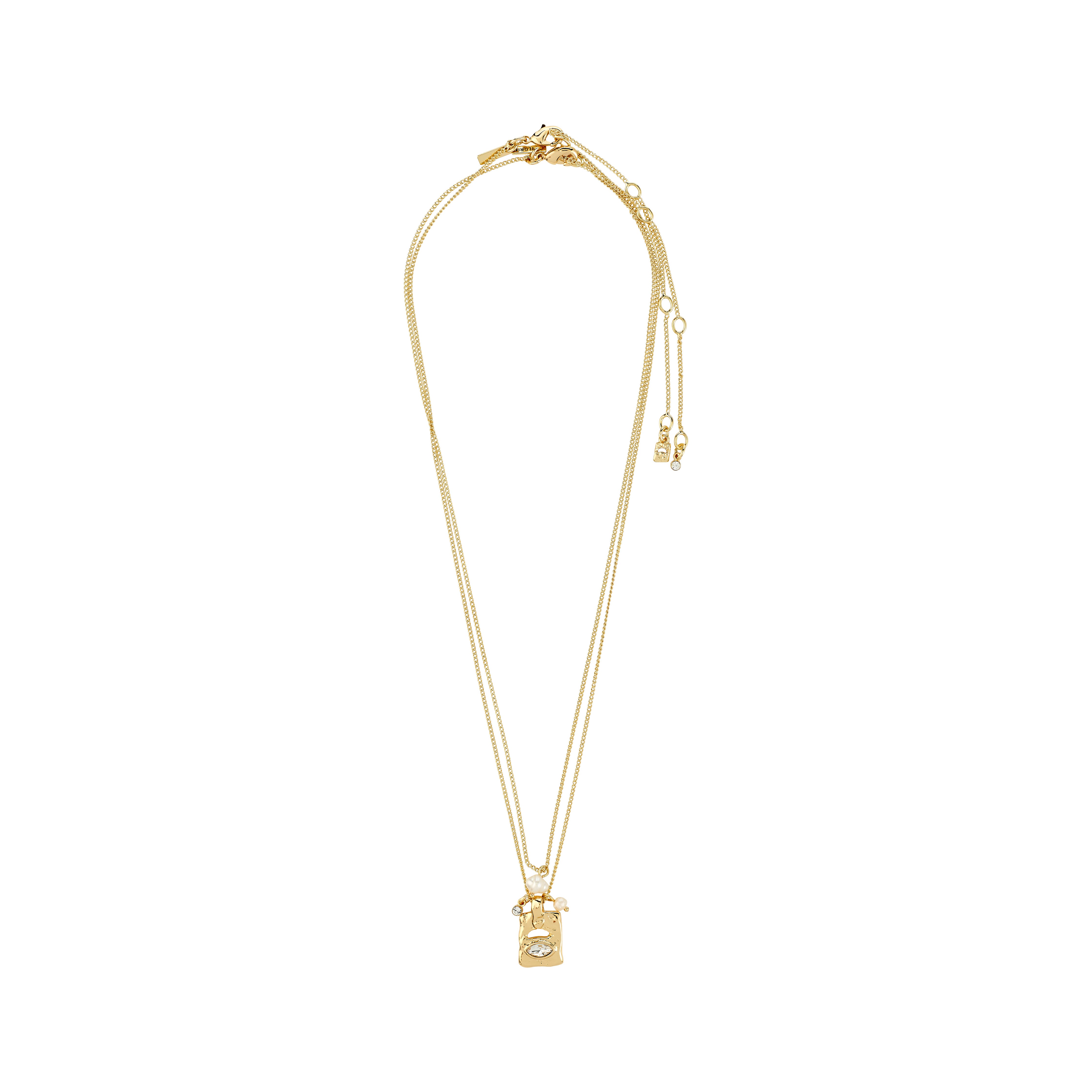 FIRE halskæde 2-i-1 sæt, guldbelagt