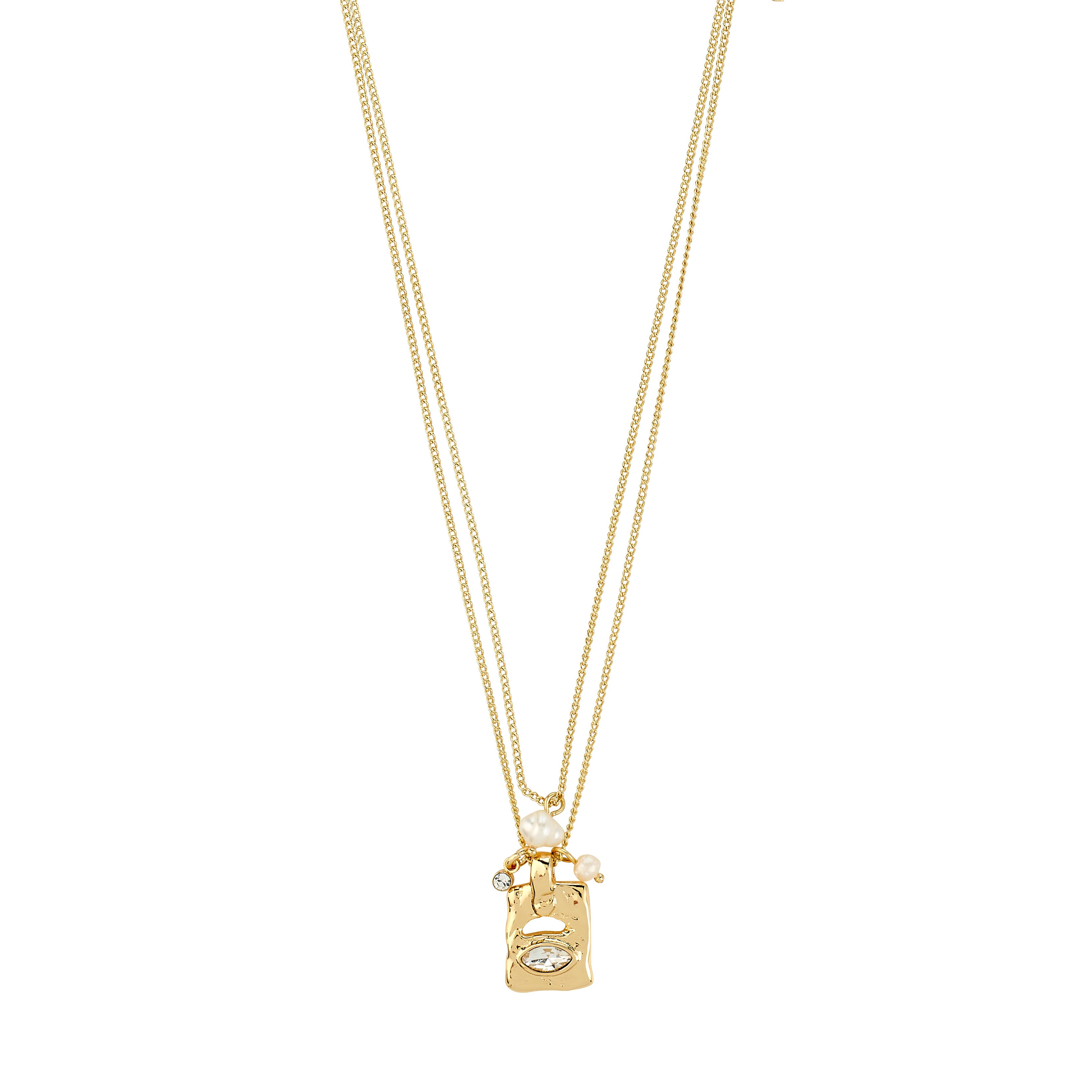 FIRE halskæde 2-i-1 sæt, guldbelagt