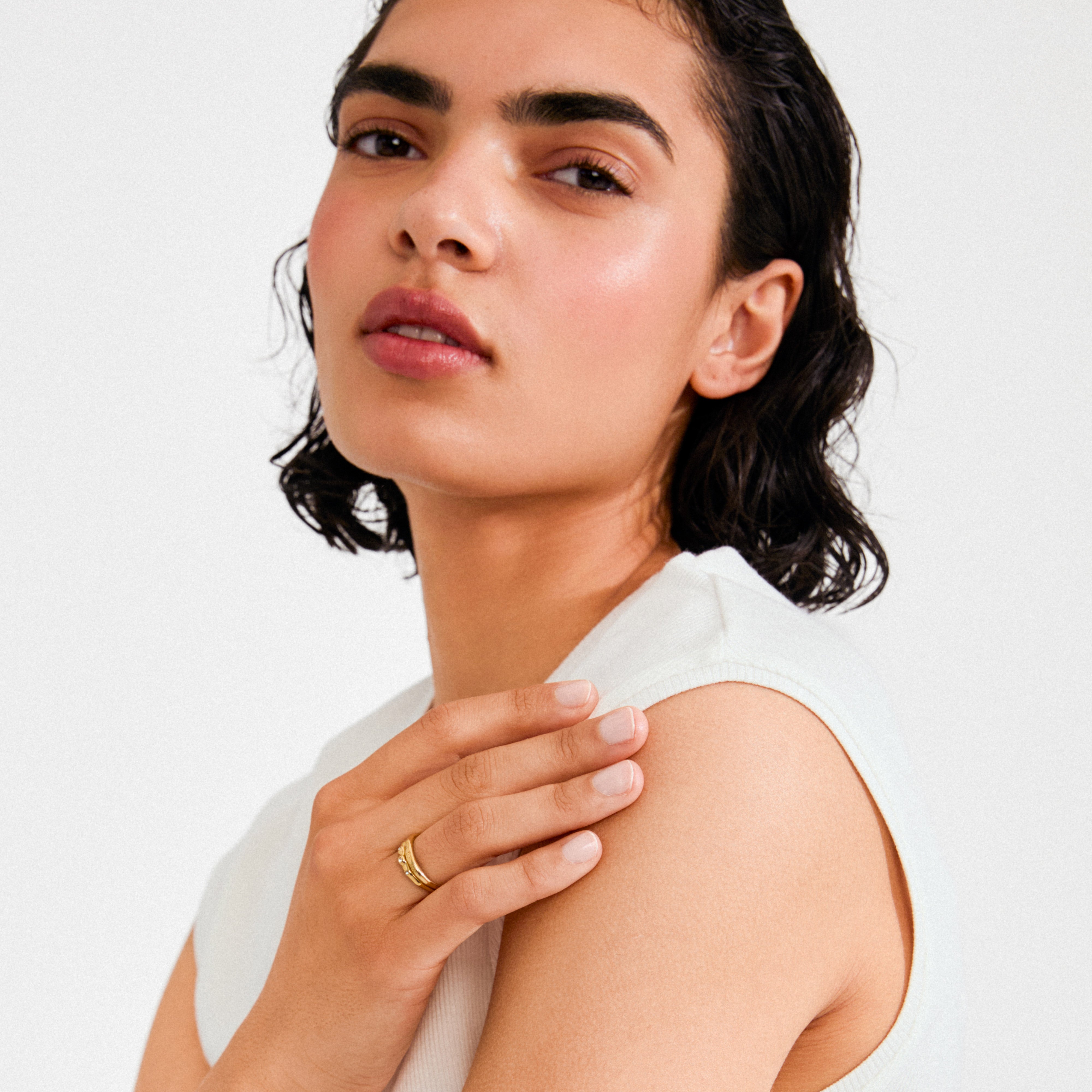 FIRE Ringe 2-in-1-Set, vergoldet