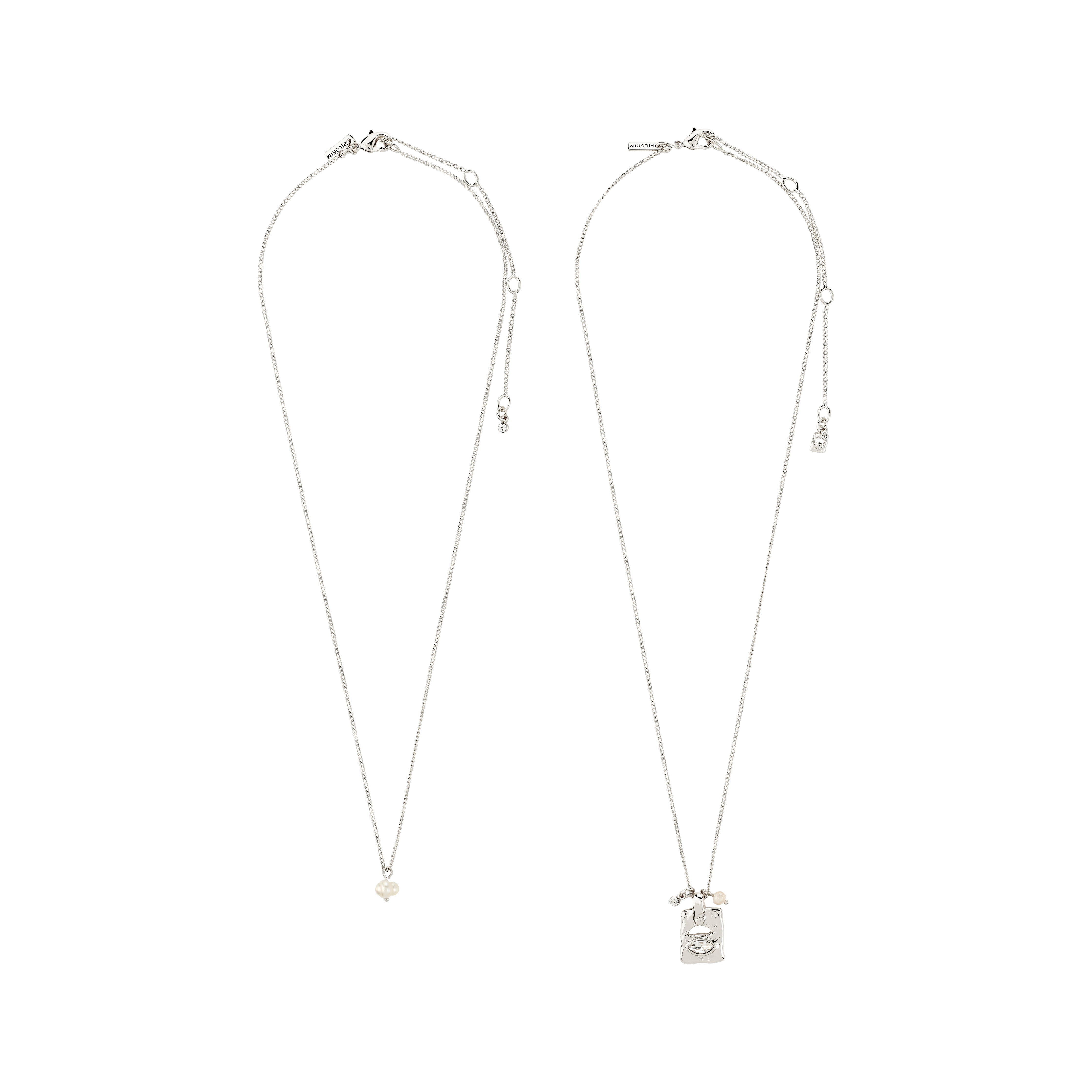 FIRE necklace 2-in-1 set, silver-plated