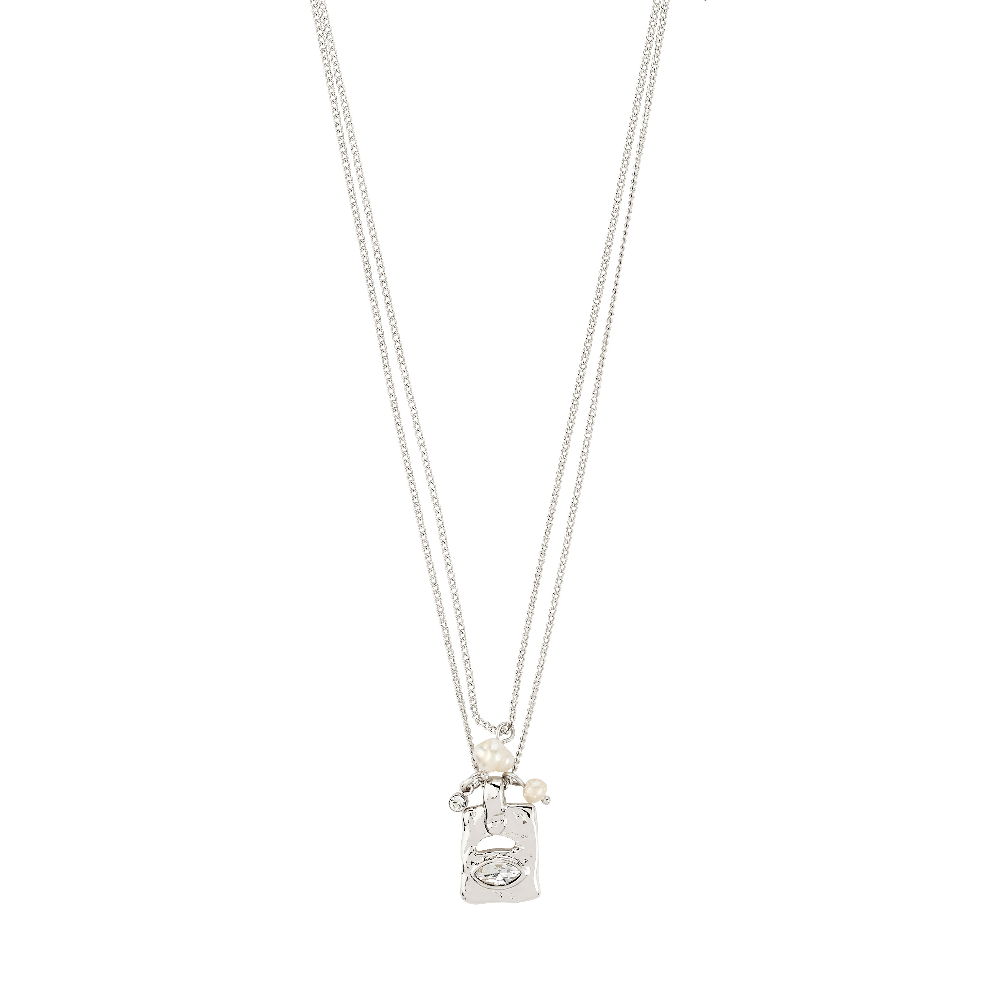FIRE necklace 2-in-1 set, silver-plated