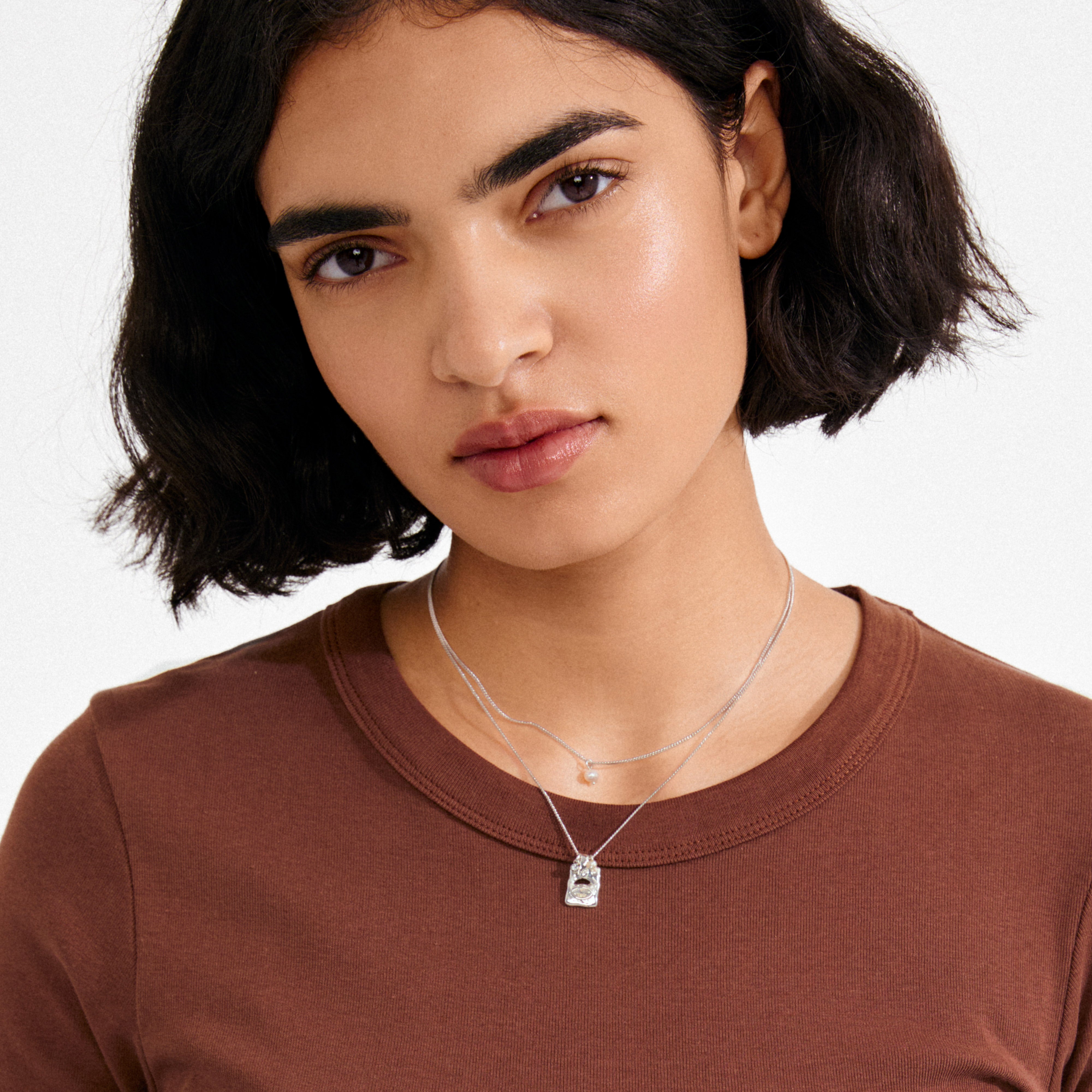 FIRE necklace 2-in-1 set, silver-plated