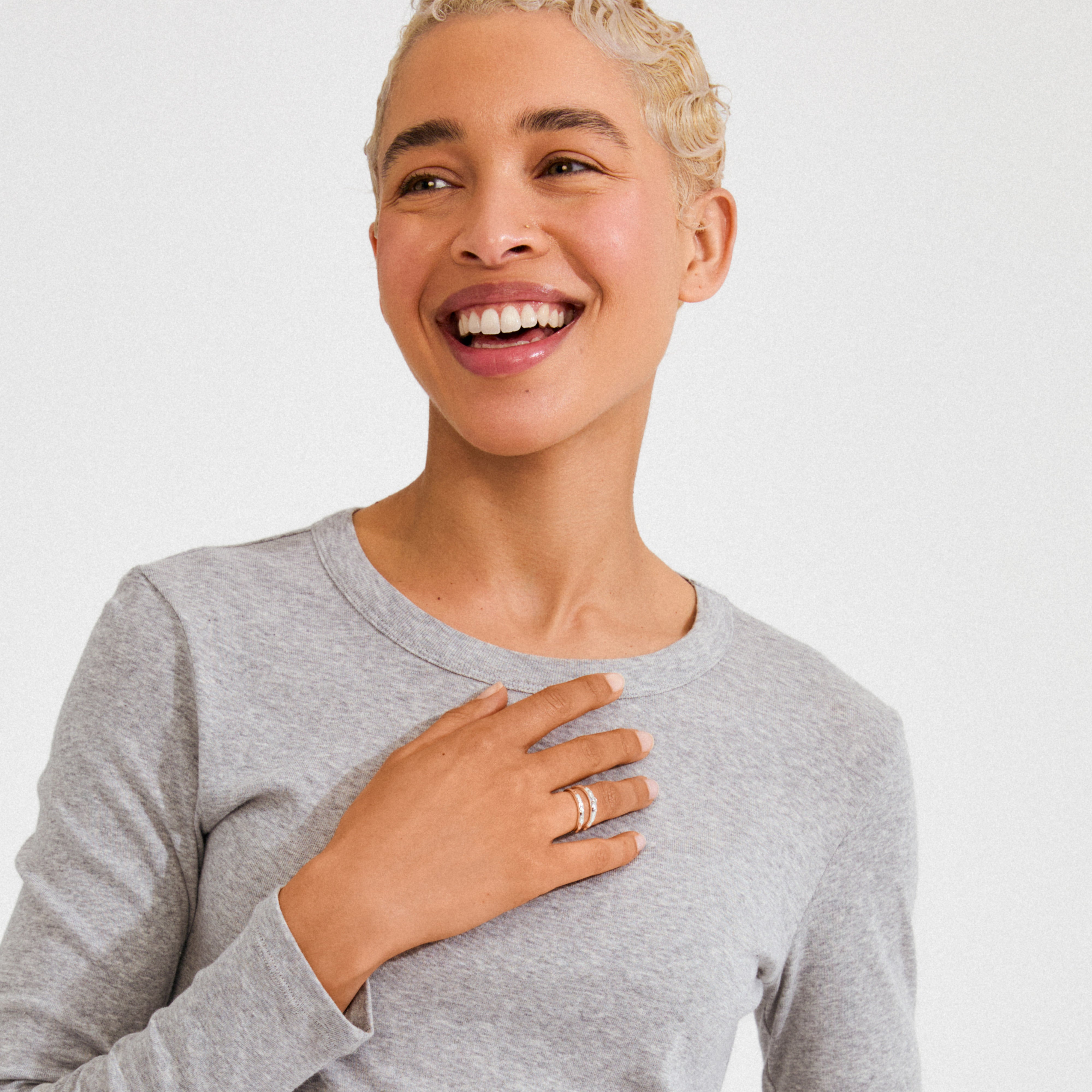 FIRE ring 2-in-1 set, silver-plated