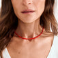 HAZE Halsketten 2-in-1 Set, rot/versilbert