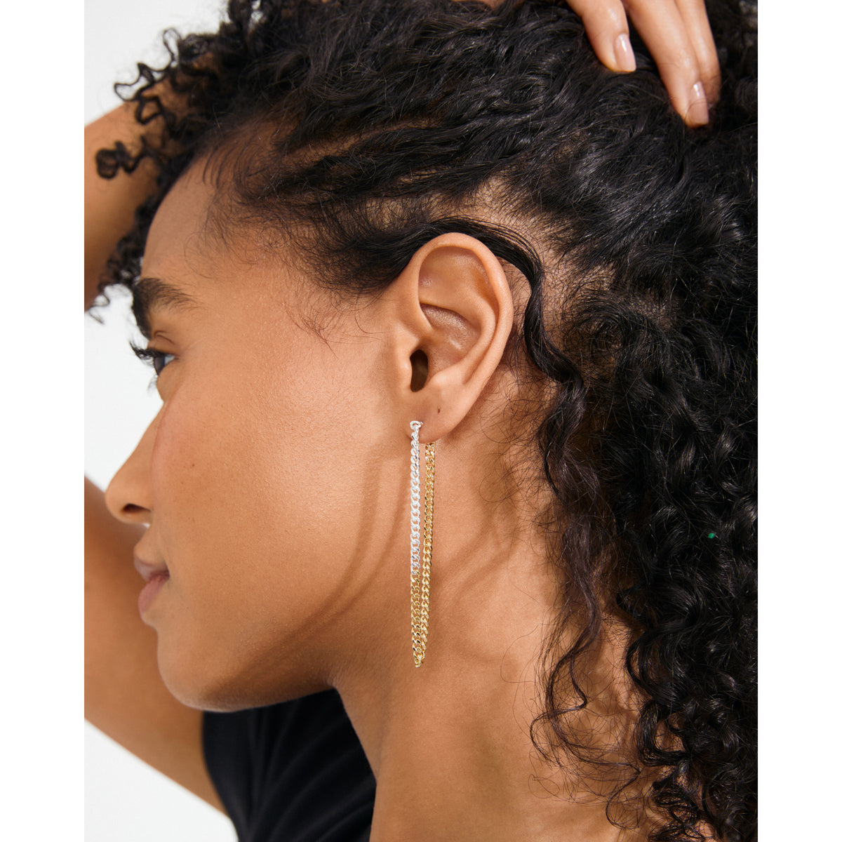 INNER chain earrings mixed metal
