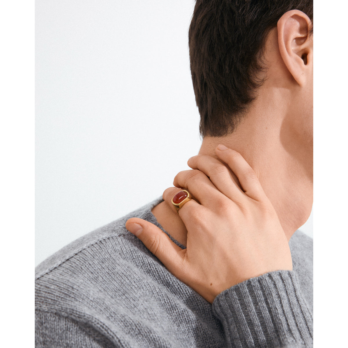 NOW ring gold-plated/red