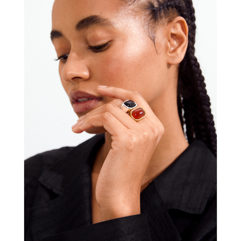 NOW ring gold-plated/red