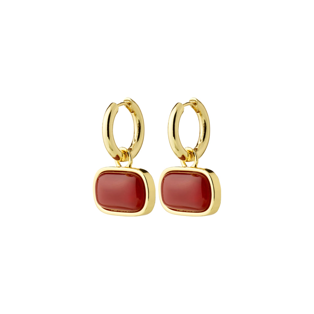 NOW earrings gold-plated/red