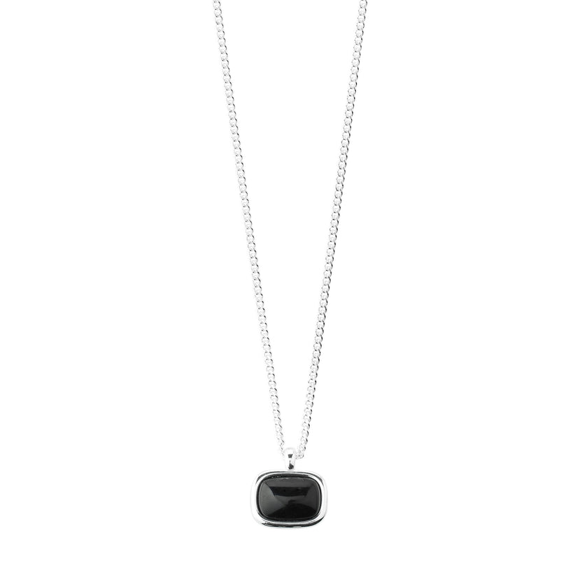 NOW halsband silverpläterat/svart