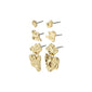 HORIZON earrings gold plated set featuring six unique designs for trendy ear curation, showcasing Pilgrim's blend of timeless Danish craftsmanship and contemporary style.