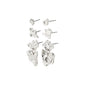 HORIZON earrings silver plated: A set of six silver-plated earrings for trendy ear curation, offering versatile styling possibilities from Pilgrim's Scandinavian-inspired collection.