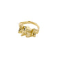 WILLPOWER sculptural ring gold-plated with wavy, handcrafted design, reflecting nature's asymmetry. Made from 99% recycled materials by Pilgrim.