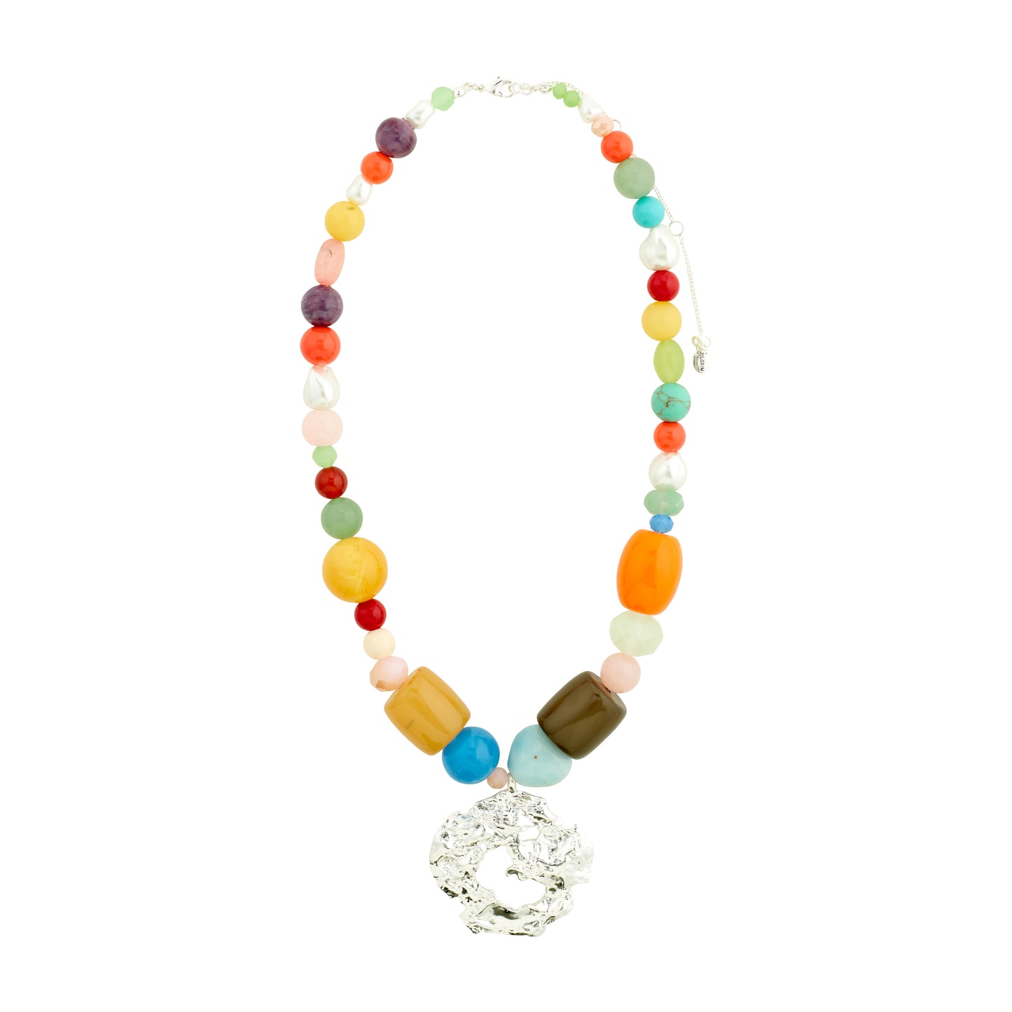 SMILE statement necklace multicolored/silver-plated