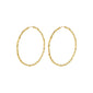 SUN mega hoops gold-plated, large gold hoop earrings with an uneven, organic shape, perfect for summer adventures. Made from 98% recycled materials.