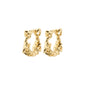 TRUST hoop earrings, gold-plated with rustic charm and handcrafted feel, featuring easy click clasp for versatile styling. Made from 99% recycled material.