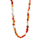 TRUST necklace silver-plated with orange and white beads, featuring red Agate and silver-plated details, designed for a lux boho look from Pilgrim's collection.